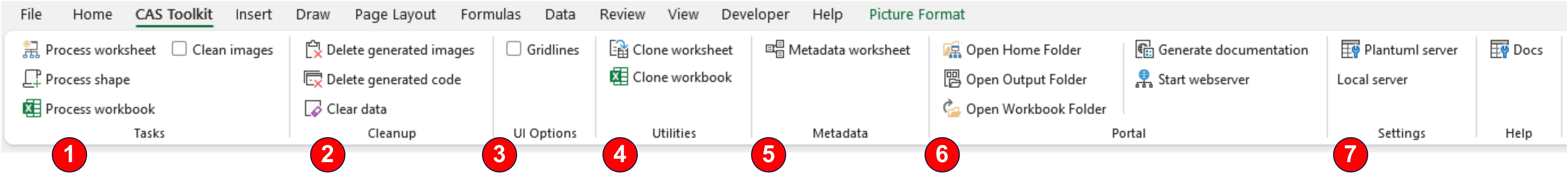 Excel menu option